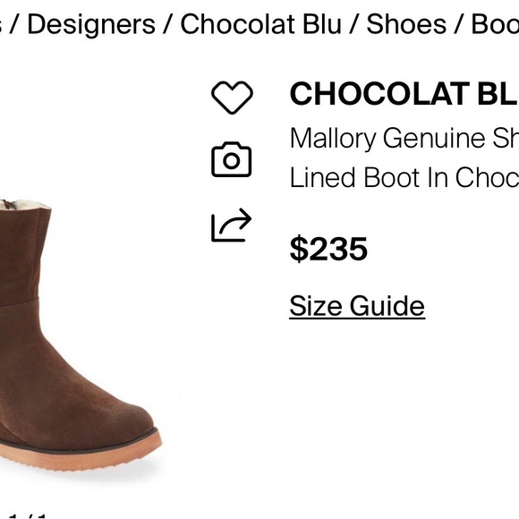 Chocolat Blu Mallory Brown Suede Genuine Shearling Wedge boots size 6.5 $235 - Picture 2 of 10
